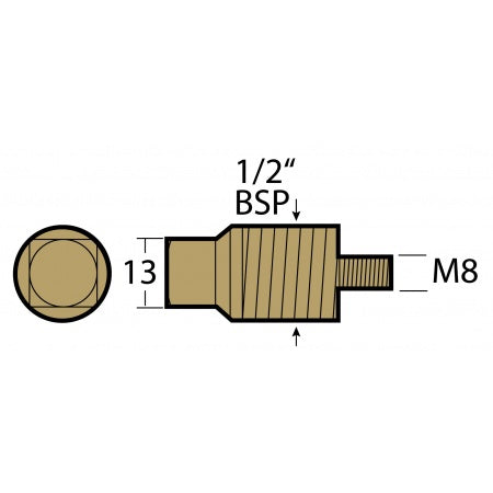 Gewindestopfen Volvo Penta 1/2 BSPT auf M8 - Original Ersatzteil 838929