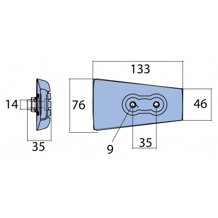 Cavitation Plate Anode Volvo Penta DPH - Original Ersatzteil 3588746 Zink