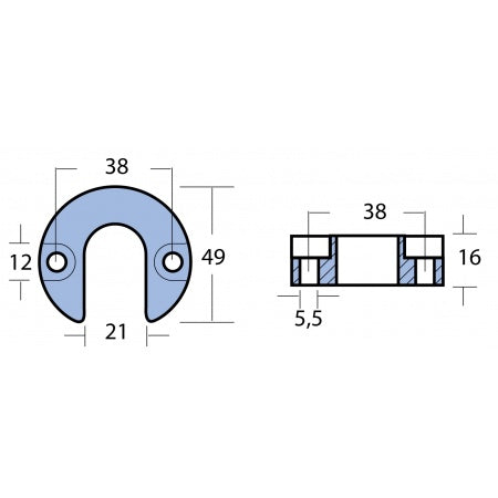 Trimmzylinder-Anode Mercury Alpha I Mk1 und Mk2 - Original Ersatzteil 806189