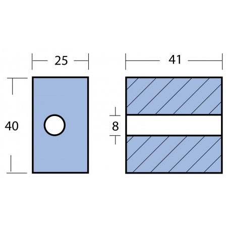 Blockanode Zink/Aluminium für OMC 50-140, Johnson/Evinrude 50-225PS (87-98) Getriebe