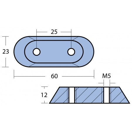 Stabanode Aluminium für Johnson/Evinrude 2-150PS Spiegelbeschlag