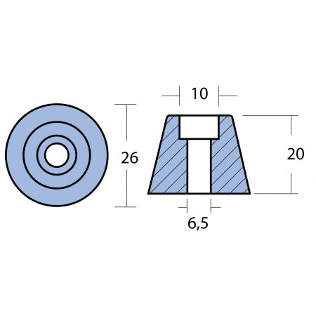 Propelleranode Zink Sleipner SP30/40 26mm