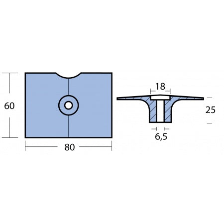 Finnenanode Aluminium Yamaha 8-25PS 80x59x26mm