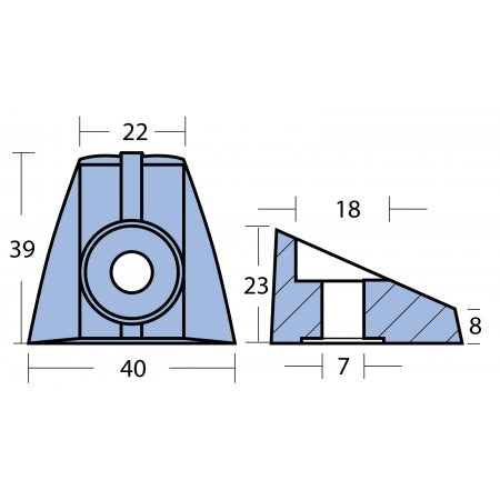 Blockanode Aluminium Suzuki DT 4-5PS (1988-2002) 41x38x21mm