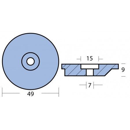 Scheibenanode Zink Suzuki 9,9/15PS 49mm