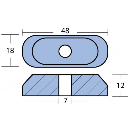 Plattenanode Zink Suzuki 2-5PS (1986-2002) 48x18x12mm