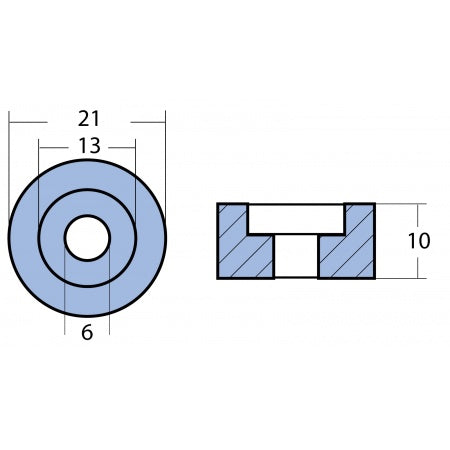 Scheibenanode Zink, Magnesium & Aluminium Suzuki Außenborder 21mm