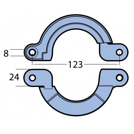 Split Ringanode Zink, Magnesium & Aluminium YANMAR SD20-SD60 Ø66mm | OEM 196440-02660