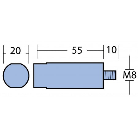Stiftanode Zink YANMAR SD20, SD25, SD30, SD31, 4LH-STE, 6LYSTE, 6LY-UTE