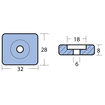 Plattenanode Zink, Magnesium & Aluminium Honda BF 8-50PS