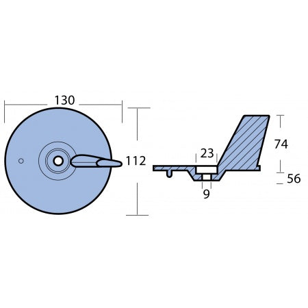 Finnenanode Aluminium 112mm für Honda BF 75-130PS | OEM 41107ZW1-B01ZA