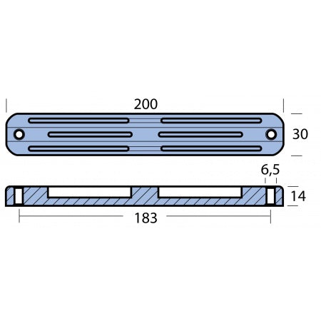 Stabanode Zink Selva S601 201x30x14mm