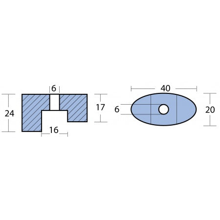Blockanode Zink Vetus KGF23A/50/80, Twindisc, BCS
