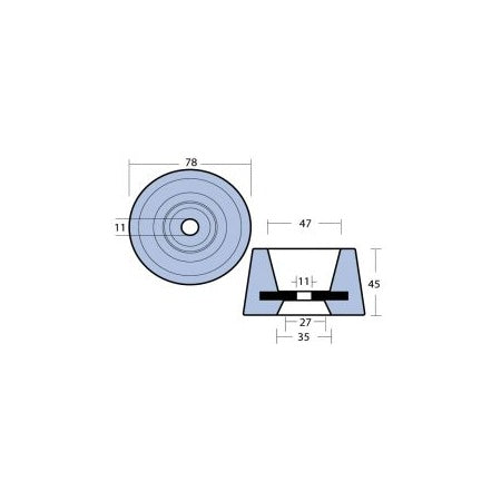 Propelleranode konisch Zink & Magnesium – Typ Vetus