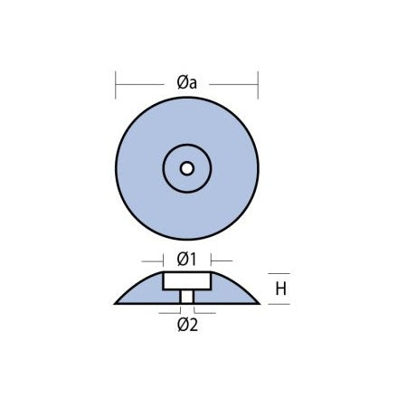 Telleranode Magnesium/Aluminium - Ruderanode mit Bolzen
