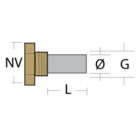 Stiftanode zweiteilig Zink/Messing - NPT Gewinde