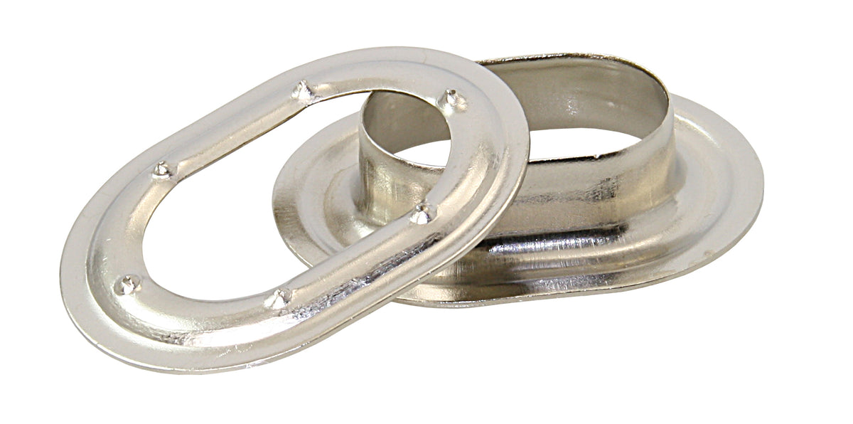 Drehverschlüsse Messing vernickelt - Professionelle Planenbefestigung in verschiedenen Größen Ovalöse 17.0 x 11 mm 100