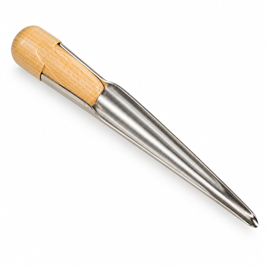 Hohlspieker MQ7580 aus Edelstahl mit hellem Holzgriff, 175 mm lang, spitze konische Edelstahlklinge für Arbeiten an Tauwerk und Takelung