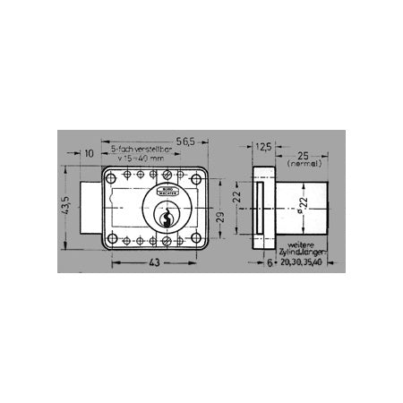 BURG-WÄCHTER Kastenschloss MZ23 Messing poliert - Boot