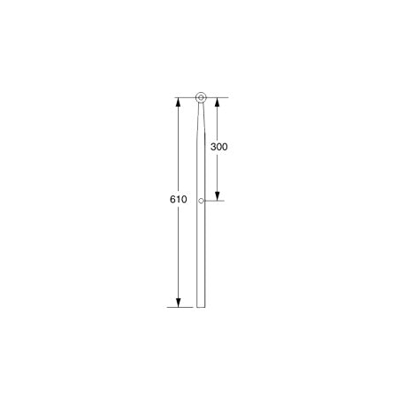 Relingstütze EK31610 Edelstahl 1.4401 – Kopf eckig, 610 mm, 2 Durchzüge