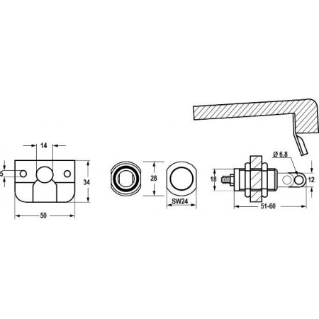 Backskistenverschluss Edelstahl A2 mit Schließblech bis 19mm Wandstärke - abschließbar