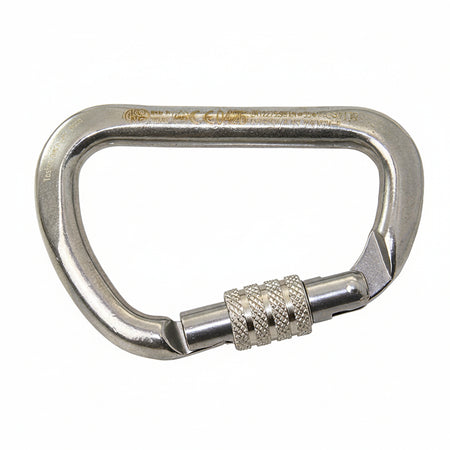 Karabinerhaken asymmetrisch D-Form große Öffnung Edelstahl - KEY-Lock