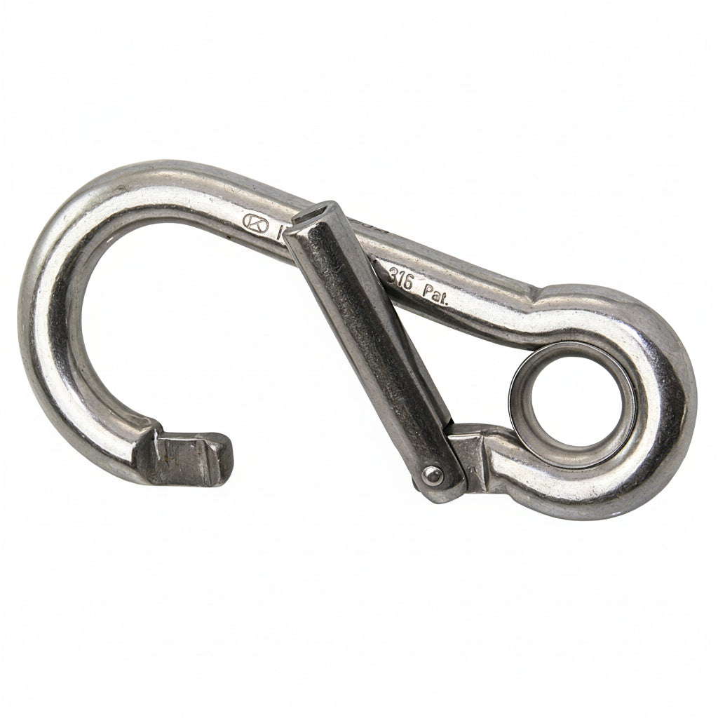 KONG GENIUS Karabiner Edelstahl 1.4401 KEY-LOCK mit Kausche - verschiedene Größen