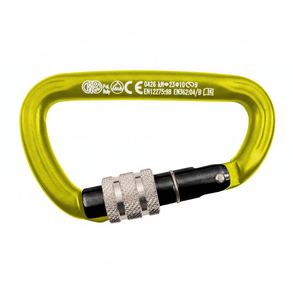 KONG TRAPPER SCREW SLEEVE - Asymmetrischer Karabiner mit Schraubsicherung (55g, 2345kg)