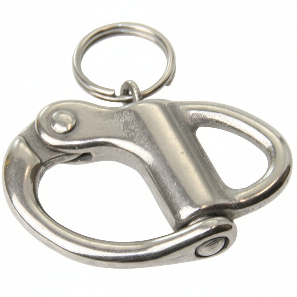 Feinguss Schnappschäkel Edelstahl AISI 316 - festes Auge und Wirbelauge NB9503