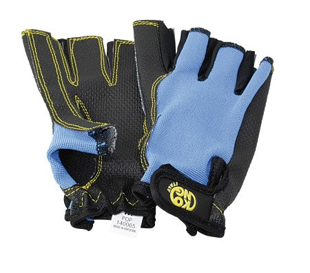 KONG Segelhandschuhe POP blau/schwarz – Gummiverstärkt mit Klettverschluss