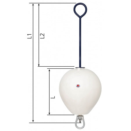 Polyform Norway Festmacherboje CCD-Serie mit Stangenset - Mooring Buoy Rot/Weiß