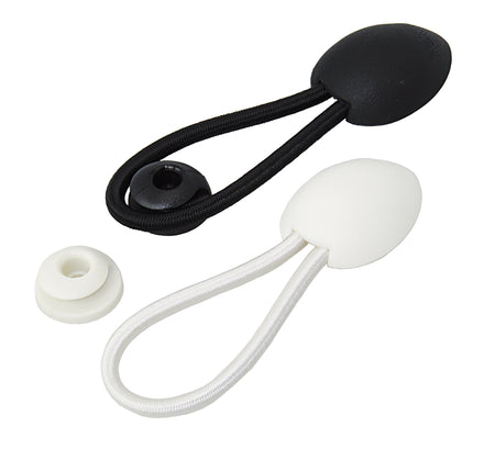 Persenningstroppen Bungee-Loop - mit Tuchmuschel und Gummileine schwarz/weiß