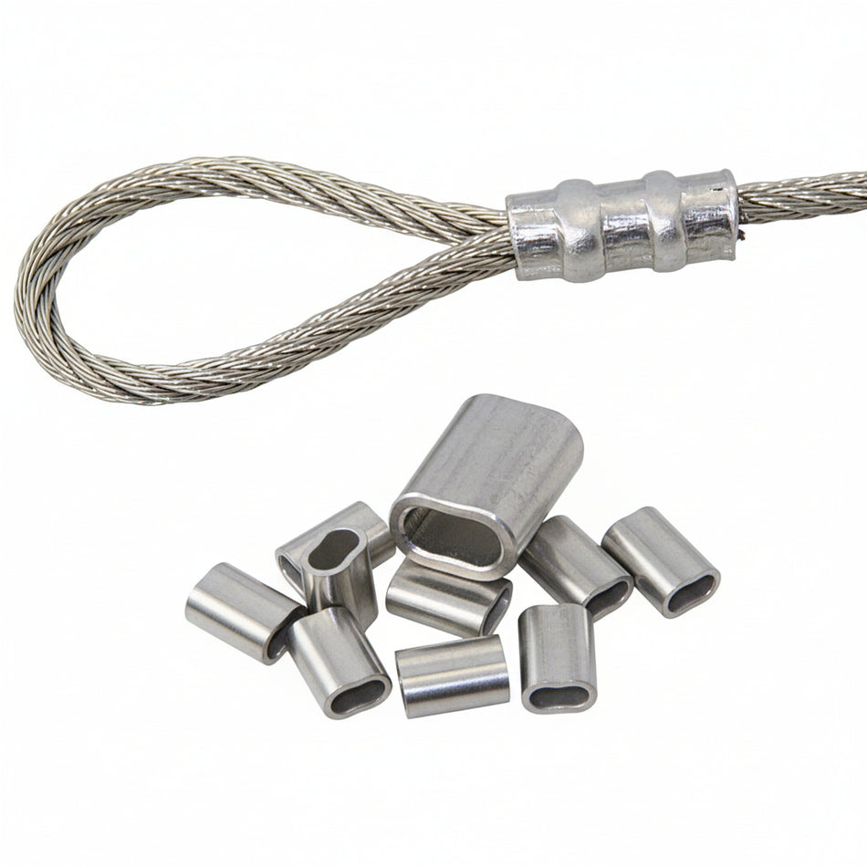 Edelstahl Presshülsen AISI 304 MS51844 - Oval für Drahtseile