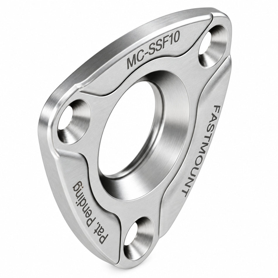 FASTMOUNT MC-SSF10 Buchse aus Edelstahl AISI304 A2, Maxi Metal Stainless Steel mit drei Befestigungsbohrungen, 10 kg Haltekraft, Art.-No. NZMCSSF10-10