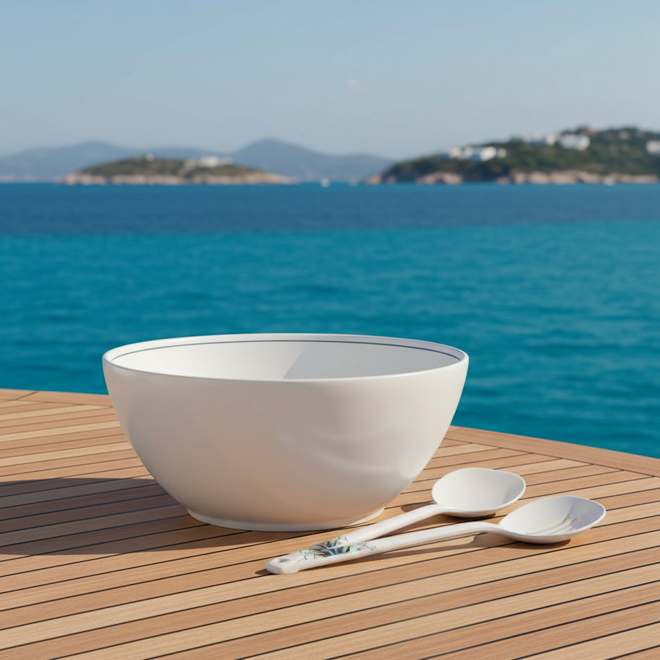 Marine Business Oceans Salatschüssel Ø 25 cm - Melamin mit Salatbesteck