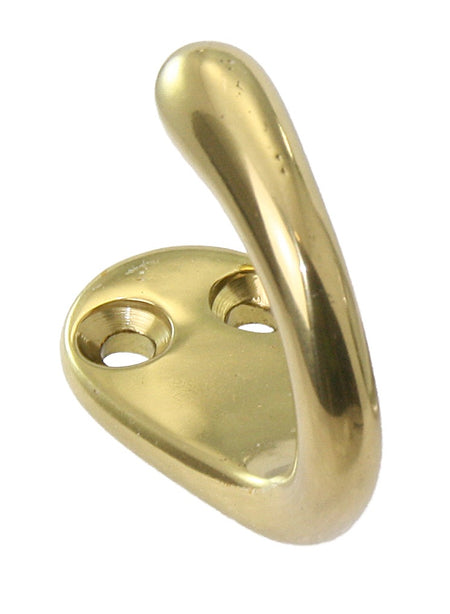 Wandhaken einfach Messing 30x15x34mm - poliert und verchromt klassisch Messing poliert