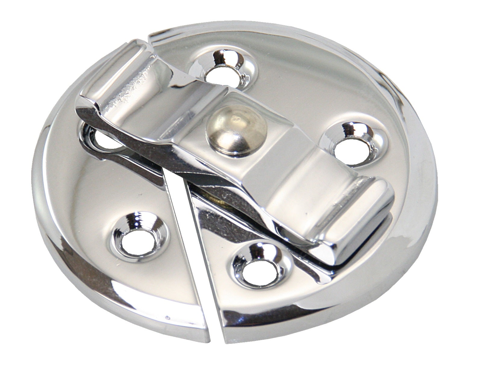 Vorreiber auf Grundplatte rund - Edelstahl A4 - 45mm