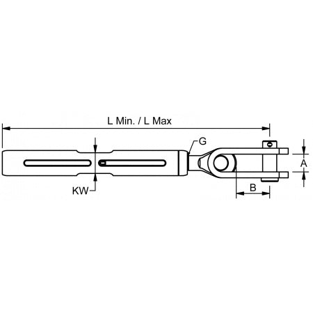 Wantenspanner APEX Spannhülsen mit Toggle - BLUE WAVE Edelstahl A4 AISI316 mit Bronze-Gewindeeinsätzen