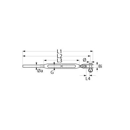 BLUE WAVE Wantenspanner Terminal/Toggle Feingewinde UNF Edelstahl 1.4401 Bronze - 1/4"-7/8"