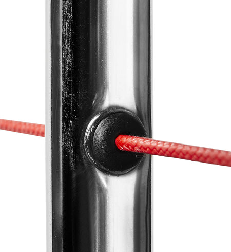 BLUE WAVE Nylon-Seilbuchsen schwarz PHA6504 – zwei Stück nebeneinander, Ansicht von schräg oben, Flanschkopf und Schaft sichtbar
