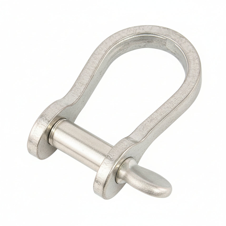 Schäkel geschweifte Form mit schraubbarem Augbolzen – Edelstahl 1.4301