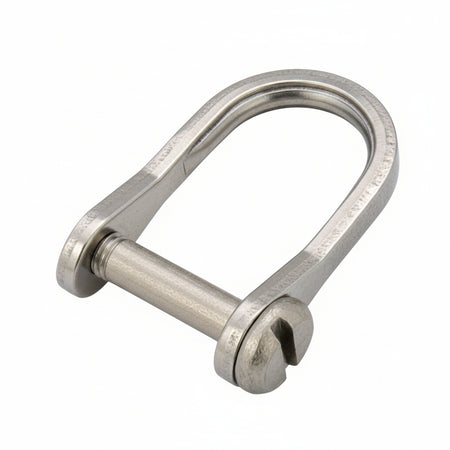 Bandschäkel D-Form mit Schraubbolzen – Edelstahl 1.4301