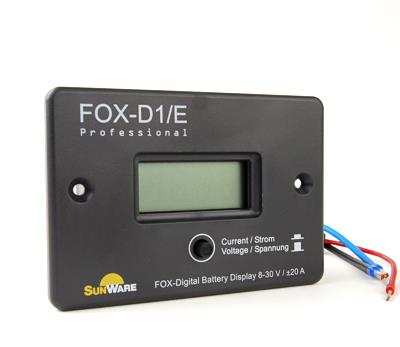 Sunware Laderegler FOX-D1 Einbau 12/24V 20A
