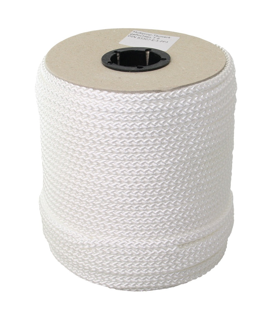 Flechtleine PP 8-fach 6mm weiß 30m Polypropylen schwimmfähig