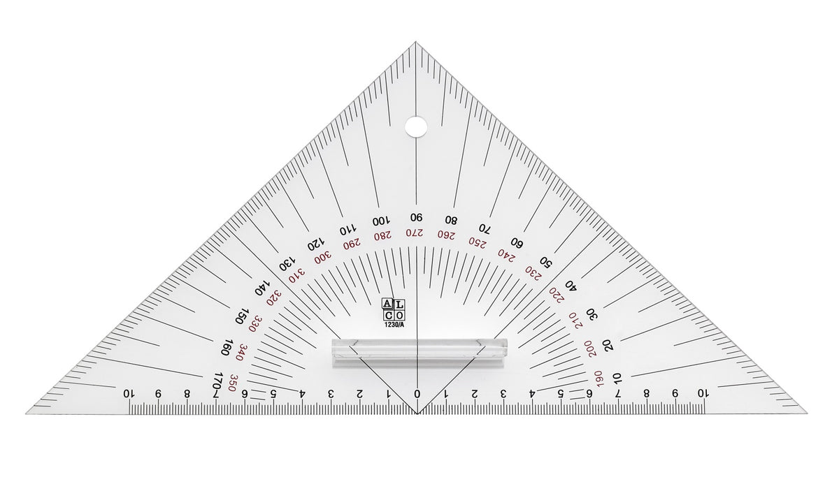 Kursdreieck Anlegedreieck Plexiglas 270mm mit Griff - Boot Kursdreieck