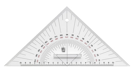 Kursdreieck Anlegedreieck Plexiglas 270mm mit Griff - Boot Kursdreieck