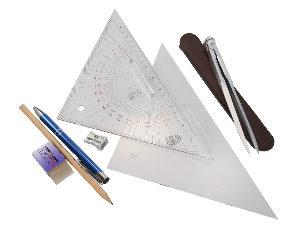 Ausbildungs-Set Navigation mit Zirkel Kursdreieck - Boot