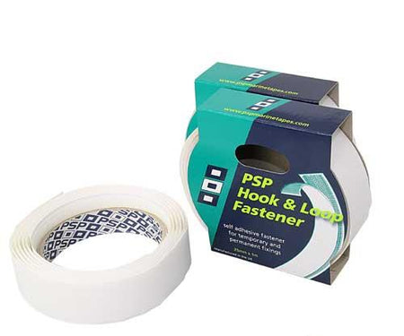 PSP MARINE TAPES Klettband selbstklebend 25mm weiß - 1m