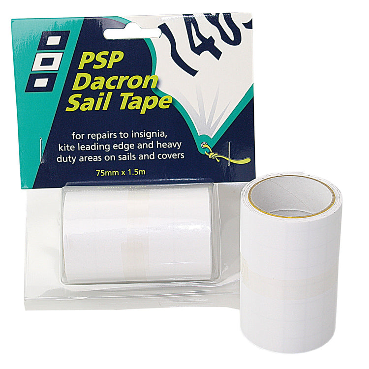 PSP Marine Tapes Dacron Insignia - selbstklebendes Polyestergewebe, weiß, 75 mm x 1,5 m