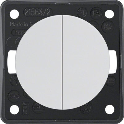 BERKER Doppel-Wechselschalter Integro Flow 230V 16A - 4-Loch Schraubbefestigung